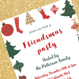 Invitations pour Friendsmas Chaussettes aux sapins
