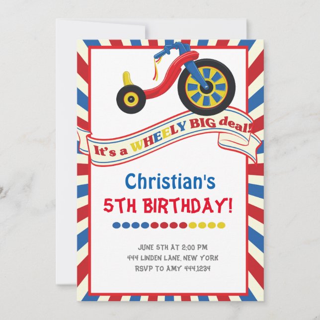 Invitations pour la fête d'anniversaire de Big Whe (Devant)