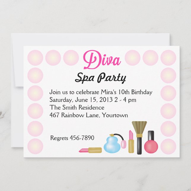 Invitations pour la fête d'anniversaire de Diva Sp (Devant)