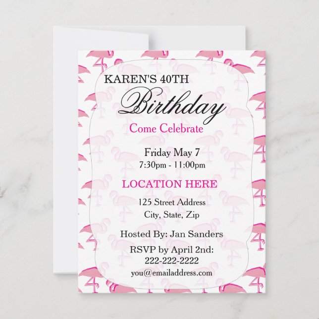 Invitations pour la fête d'anniversaire de flamand (Devant)