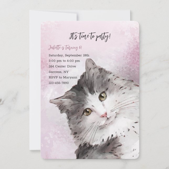 Invitations pour la fête d'anniversaire de Kitty C (Devant)