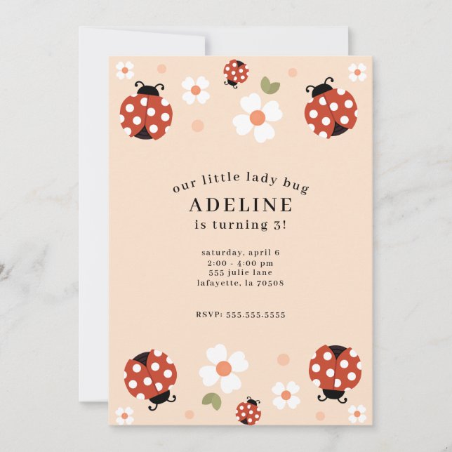 Invitations pour la fête d'anniversaire de la mign (Devant)
