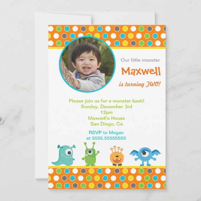 Invitations pour la fête d'anniversaire de la peti (Devant)