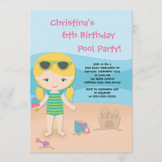 Invitations pour la fête d'anniversaire de la plag