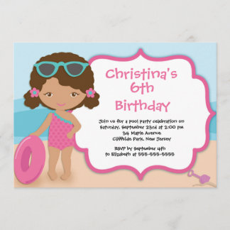 Invitations pour la fête d'anniversaire de la plag