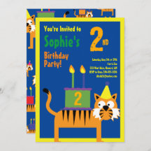 Invitations pour la fête d'anniversaire de Tiger A