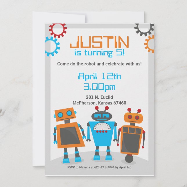 Invitations pour la fête d'anniversaire des enfant (Devant)