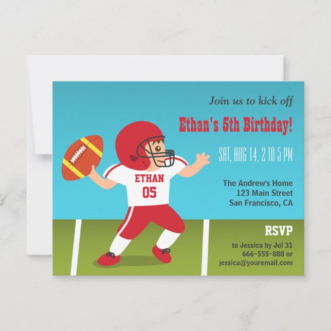 Invitations pour la fête d'anniversaire du garçon  (Devant)