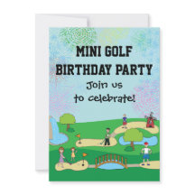 Invitations pour la fête d'anniversaire du mini-go