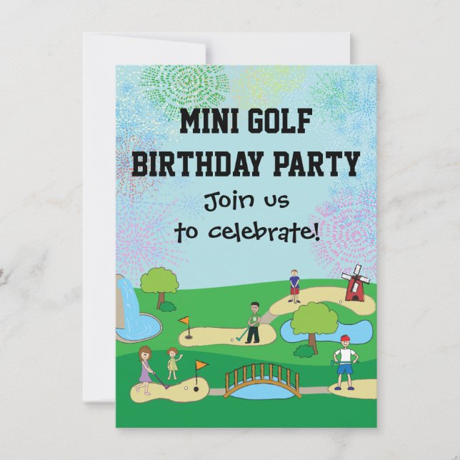 Invitations pour la fête d'anniversaire du mini-go (Devant)