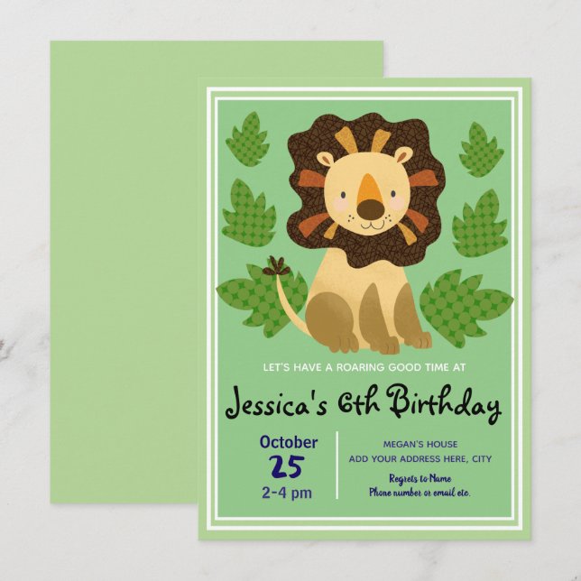 Invitations pour la fête d'anniversaire du petit l (Devant / Derrière)