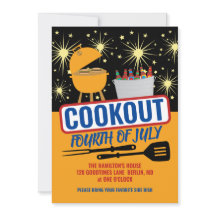 Invitations pour la fête du 4 juillet au barbecue
