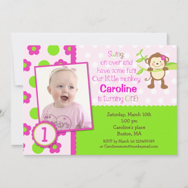 Invitations pour l'anniversaire de la photo de Mod (Devant)