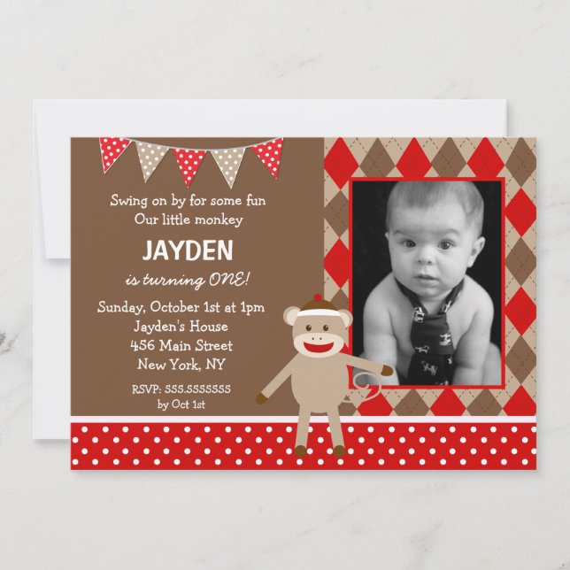 Invitations pour l'anniversaire de la photo de sin (Devant)