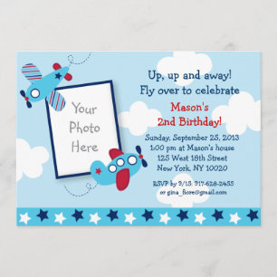 Invitations pour l'anniversaire de l'aviateur d'av
