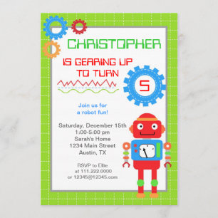 Invitations pour l'anniversaire des robots