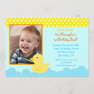 Invitations pour l'anniversaire du canard en caout