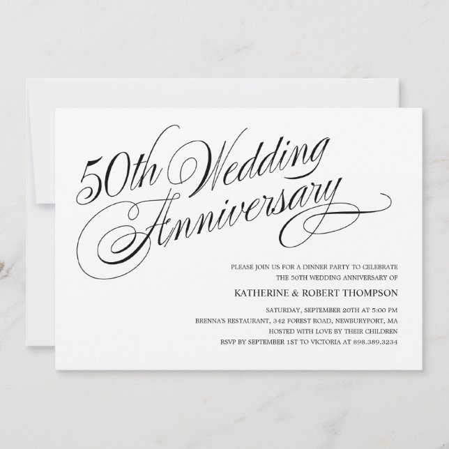 Invitations pour l'anniversaire du Mariage d'or (Devant)