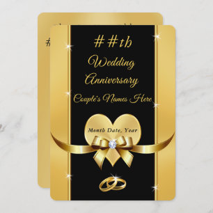 Invitations pour l'anniversaire du Mariage personn