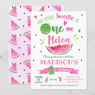 Invitations pour l'anniversaire d'une pastèque de 