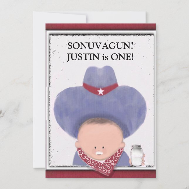 Invitations pour le 1er anniversaire du garçon (Devant)