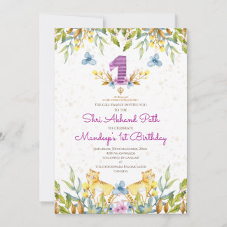 Invitations pour le 1er anniversaire Sukhmani Sah