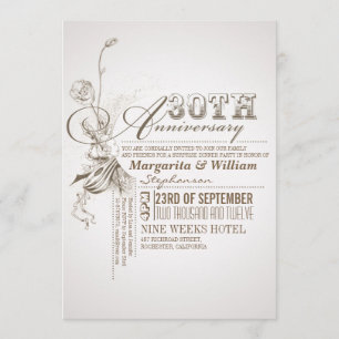 invitations pour le 30e anniversaire avec une bell