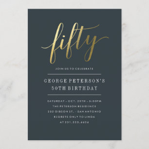 Invitations pour le 50e anniversaire - Formal Faux