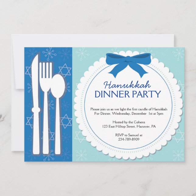 Invitations pour le dîner de Hanoukka (Devant)