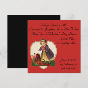 Invitations pour le dîner de la Saint-Valentin Vin