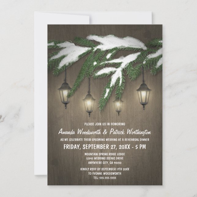 Invitations pour le dîner de répétition à feuillag (Devant)