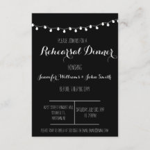 Invitations pour le dîner de répétition de B&W