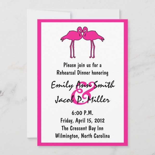 Invitations pour le dîner de répétition des Flaman (Devant)