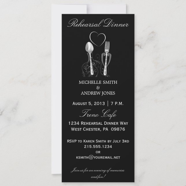 Invitations pour le dîner de répétition des Mariag (Devant)