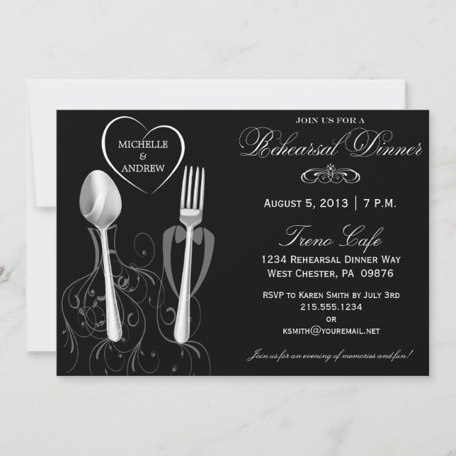 Invitations pour le dîner de répétition des Mariag (Devant)