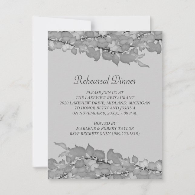 Invitations pour le dîner de répétition mariage (Devant)