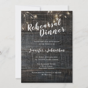 Invitations pour le dîner de répétition Rustic Woo