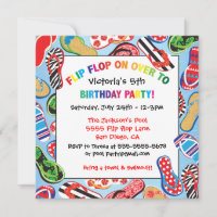 Invitations pour le Flip flop Sandal Birthday