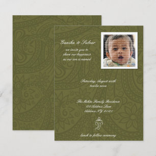 Invitations pour le nom de bébé de Namkaran vert C