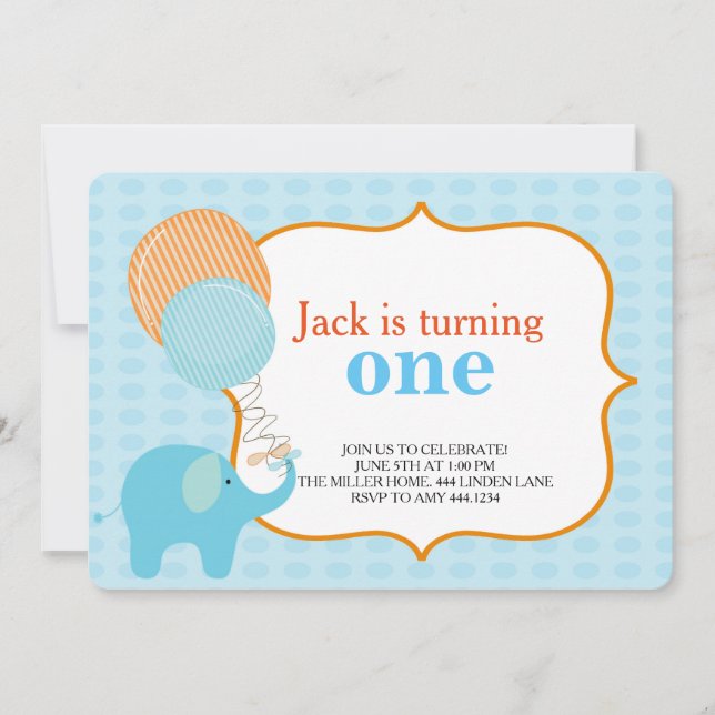 Invitations pour le premier anniversaire de Little (Devant)