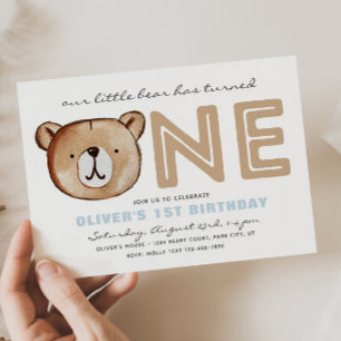 Invitations pour le premier anniversaire de l'ours