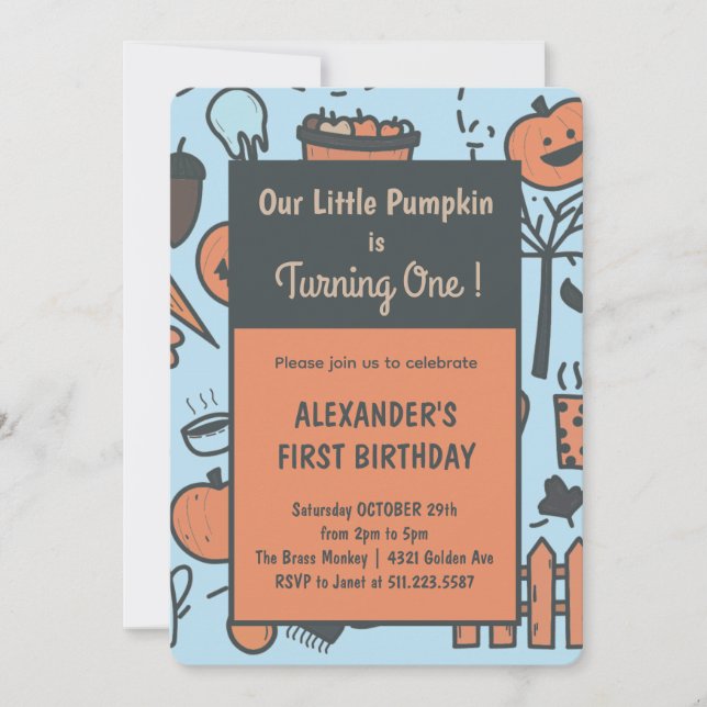 Invitations pour le premier anniversaire de notre  (Devant)