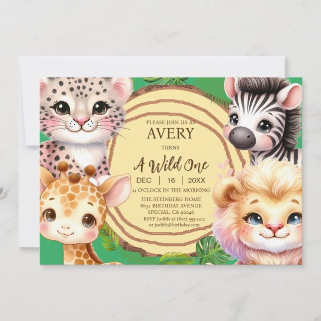 Invitations pour le premier anniversaire d'un garç (Devant)