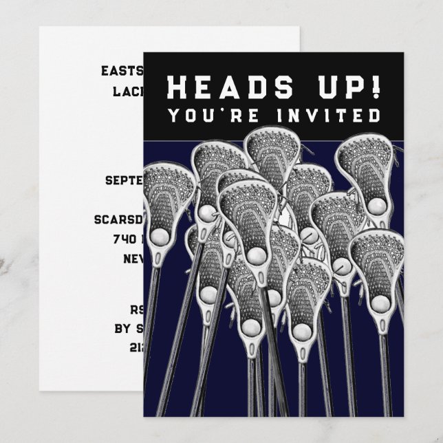 Invitations pour l'événement de l'équipe de crosse (Devant / Derrière)