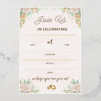 Invitations pour Mariage Anniversaire, Mariage rom