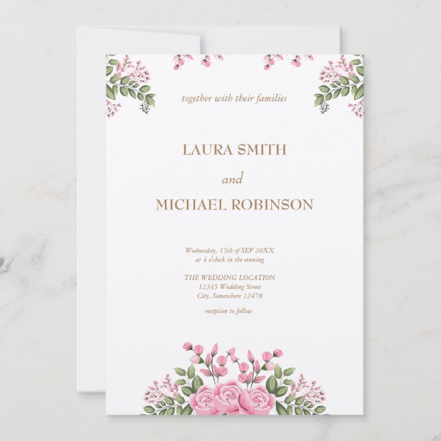 Invitations pour mariages (Devant)
