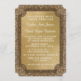 Invitations pour mariages   Gold Leaf&Parties scin