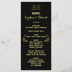 Invitations pour mariages   Gold Peacock Black Men