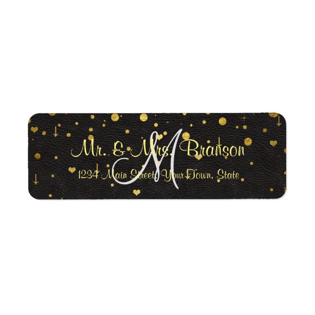 Invitations pour mariages | Monogramme Gold Confet (Devant)