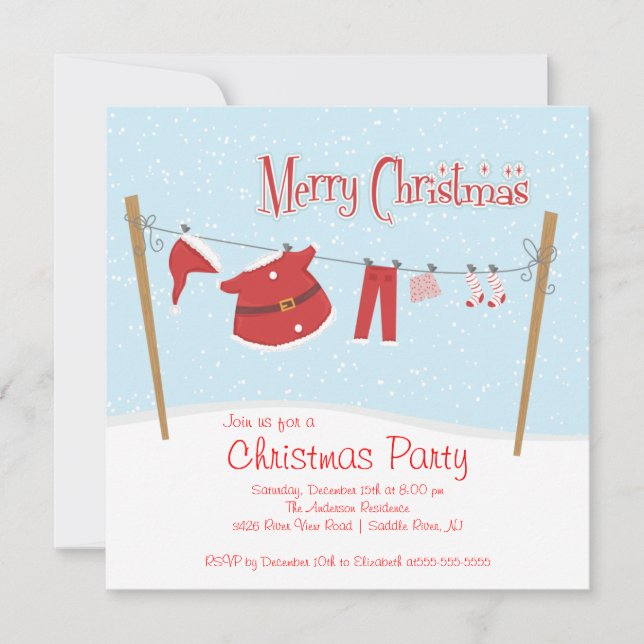 Invitations pour Noël à la fête de Noël à la Cute  (Devant)